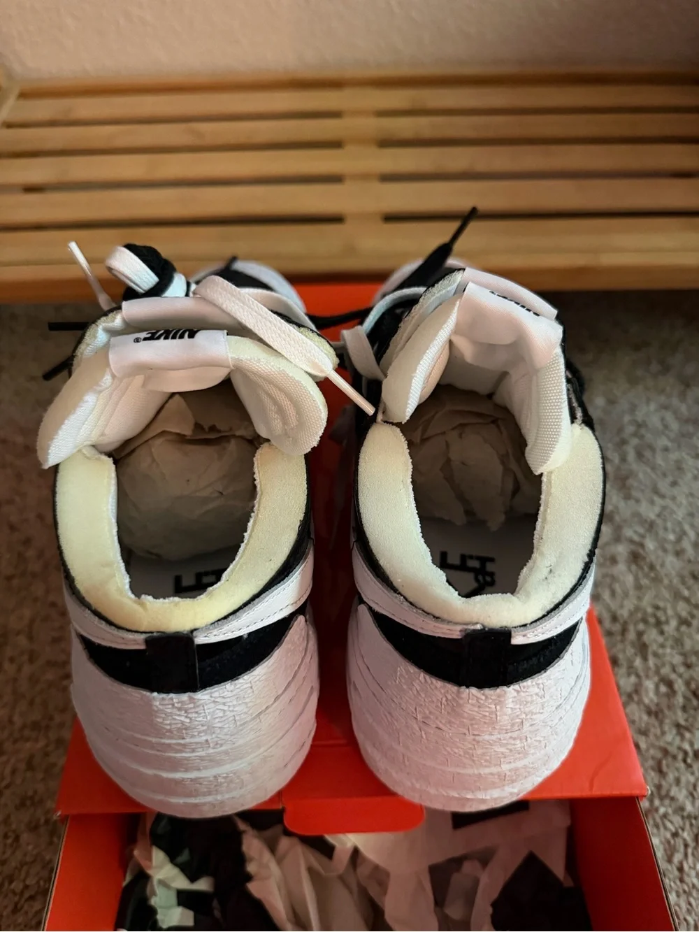 Nike Blazer Low ‘77 Sacai Black White Men’s 10.5 w/ Box